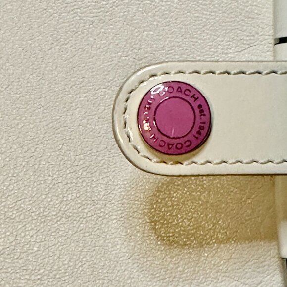 COACH Vintage Leather Planner Notepad Holder with Pen 2005 Fuchsia Pink 1217 Y2K - Picture 4 of 11